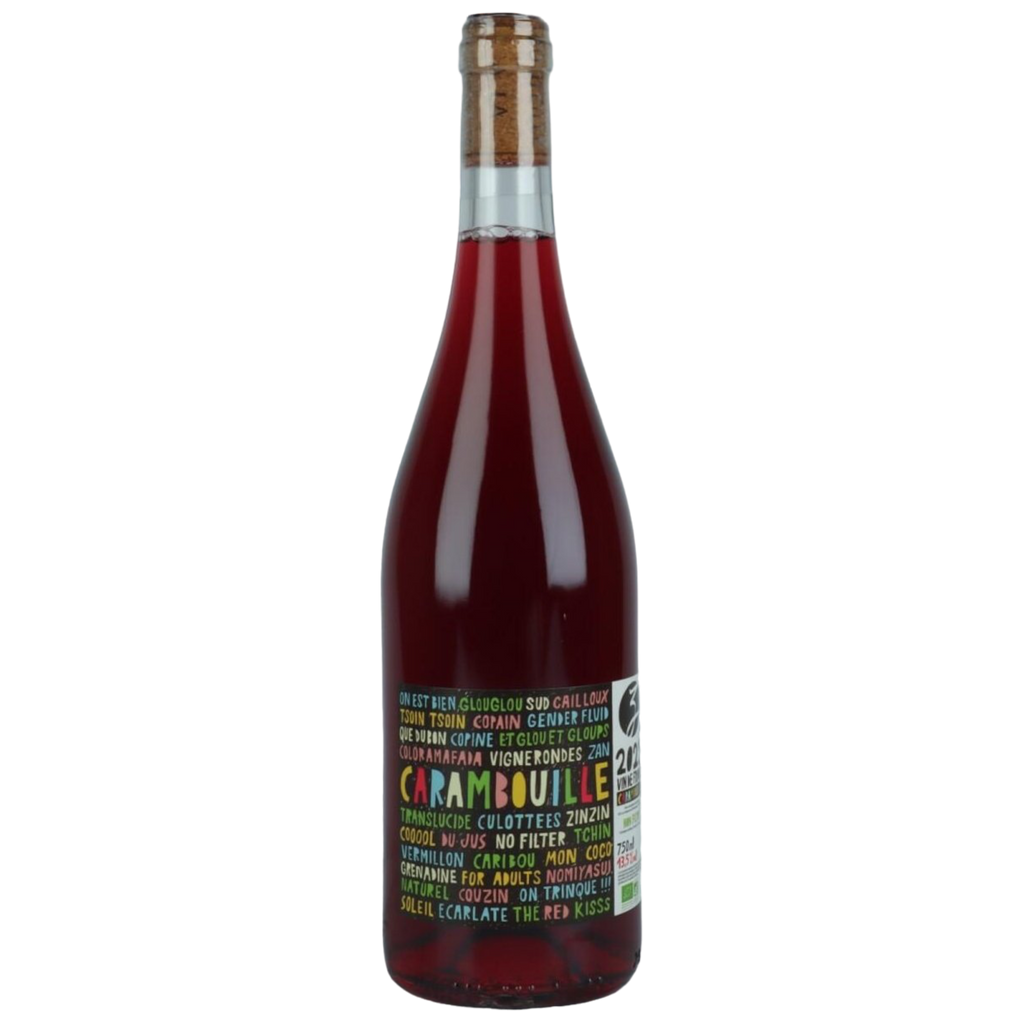 Bottle of Red Natural Wine Called Les Vignerons D’Estezarguez VDF ‘Carambouille’ 2023